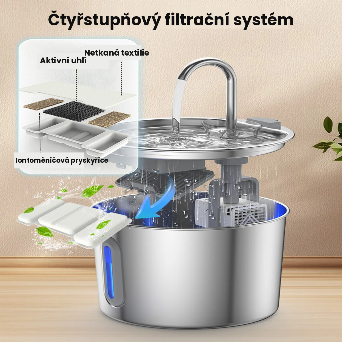 Chytrá fontánka 2,2 l pro kočky — PurrrStore